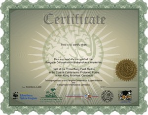 pangolin workshop certificate